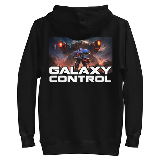 Marine Heavy Armor back print on a black unisex pullover hoodie