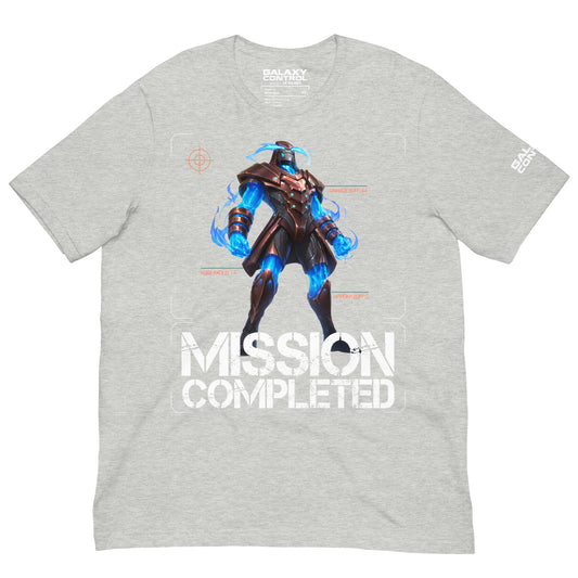 Hunter Offensive Force graphic on an athletic heather unisex tee, front view
