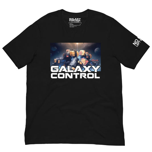 Twins Replicant graphic on a black unisex tee, front view